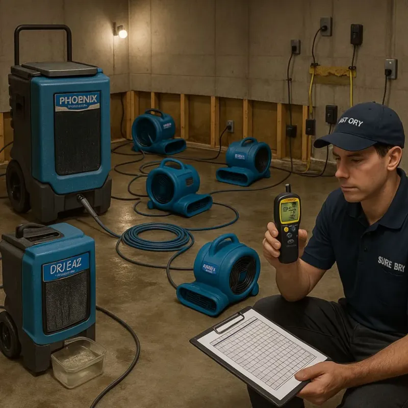 Structural Drying and Dehumidification process in Ramsey, MN